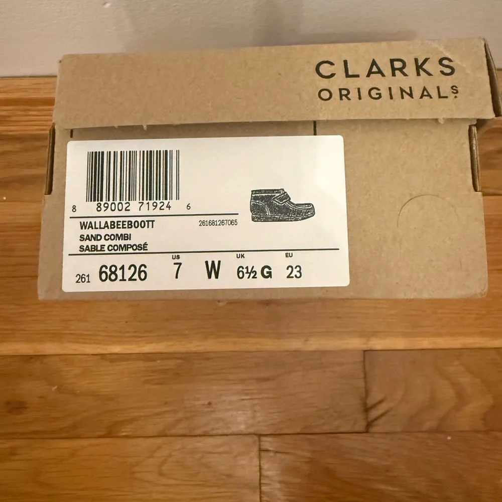 Clarks Originals Wallabee Boot Little Kids 7 Sand Combi EUC Tan Aqua